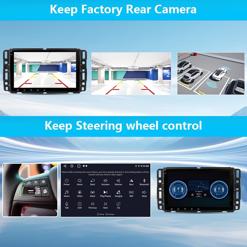 Android 13 [2G+64G] Car Radio for GMC Sierra Yukon Chevrolet Buick Chevy Silverado, 8in Touch Screen