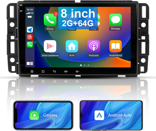 Android 13 [2G+64G] Car Radio for GMC Sierra Yukon Chevrolet Buick Chevy Silverado, 8in Touch Screen
