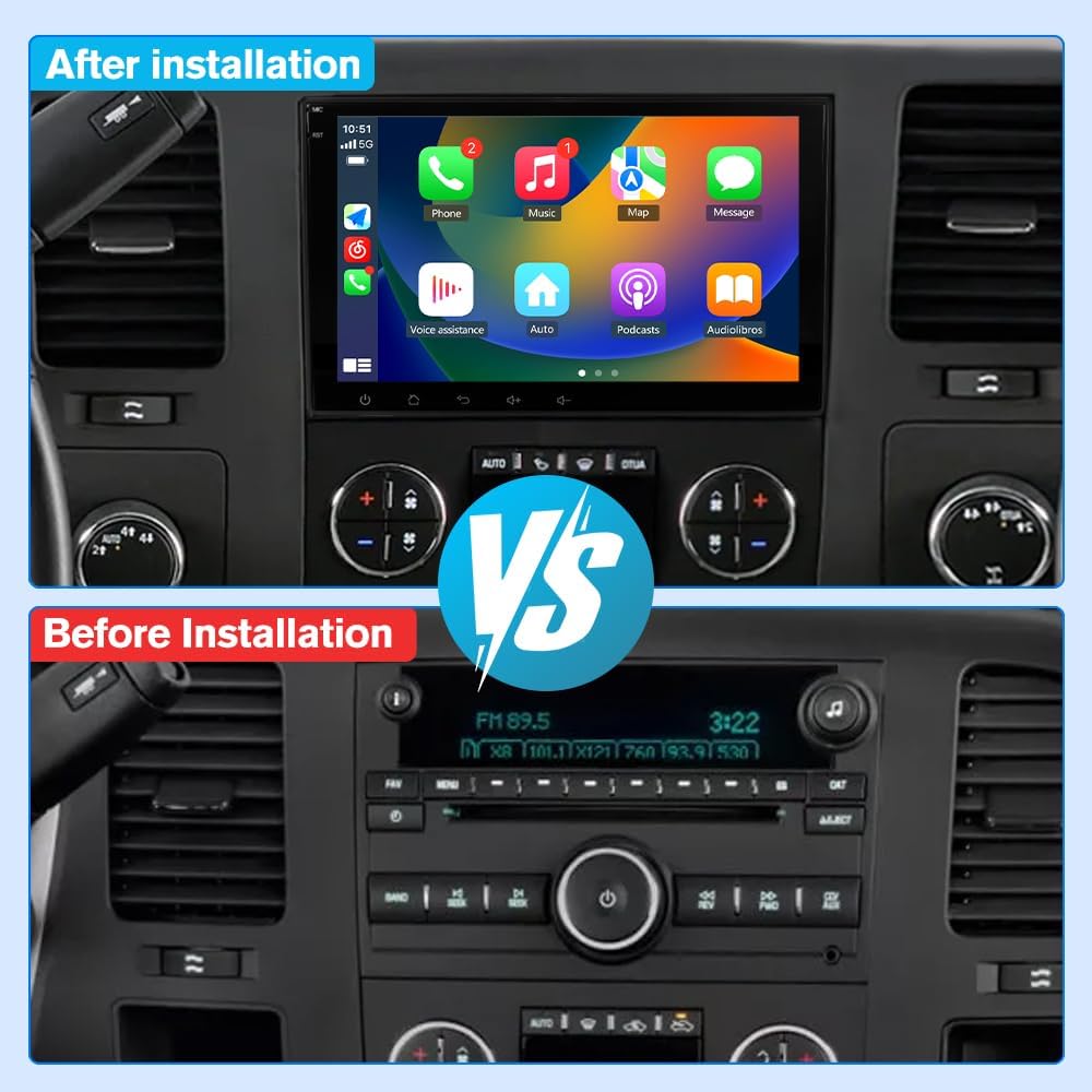 Android 13 [2G+64G] Car Radio for GMC Sierra Yukon Chevrolet Buick Chevy Silverado, 8in Touch Screen