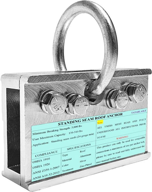 Roof Anchors for Fall Protection, No Drill Roof Anchor, OSHA/ANSI Compliant Roof Safety Anchor