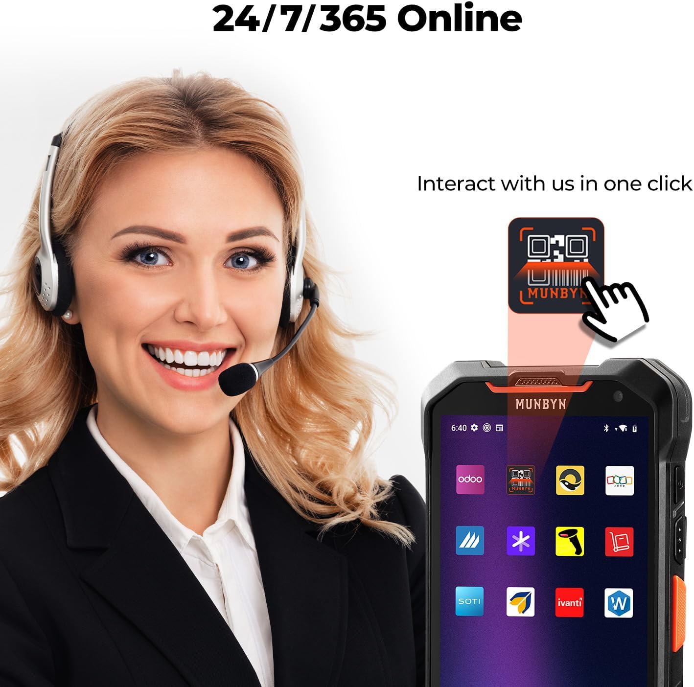 AceScan AS01 Android 14 Barcode Scanner, 2025 New, 6' Screen, 16-Hour Workday Mobile Computer PDA