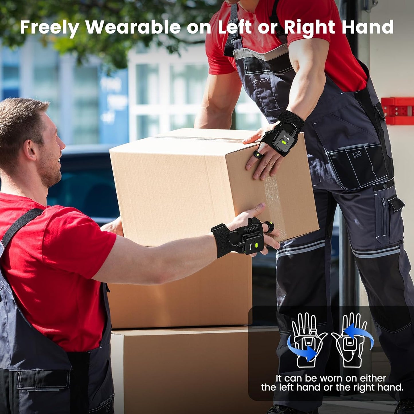 Wearable 2D Barcode Scanner: Finger Ring Bluetooth 1D QR Code Scanner Compatible with iOS and Android
