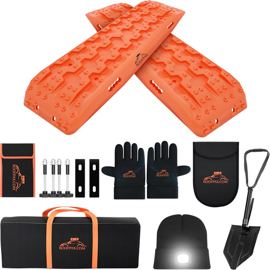Premium Traction Boards Off-road/Overlanding Gear, Complete Recovery Board Mount Kit, Survival Shovel