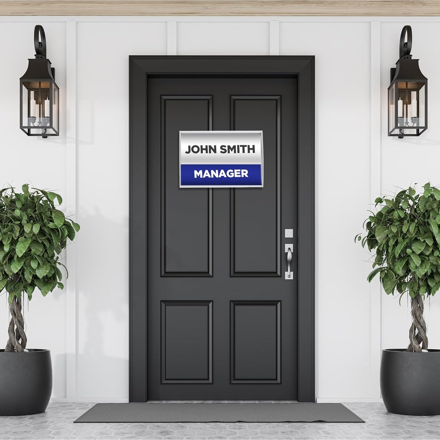 Curved Office Business Door Sign Display, 5 Pack, Aluminum Wall Mount Name Plate Frame Display