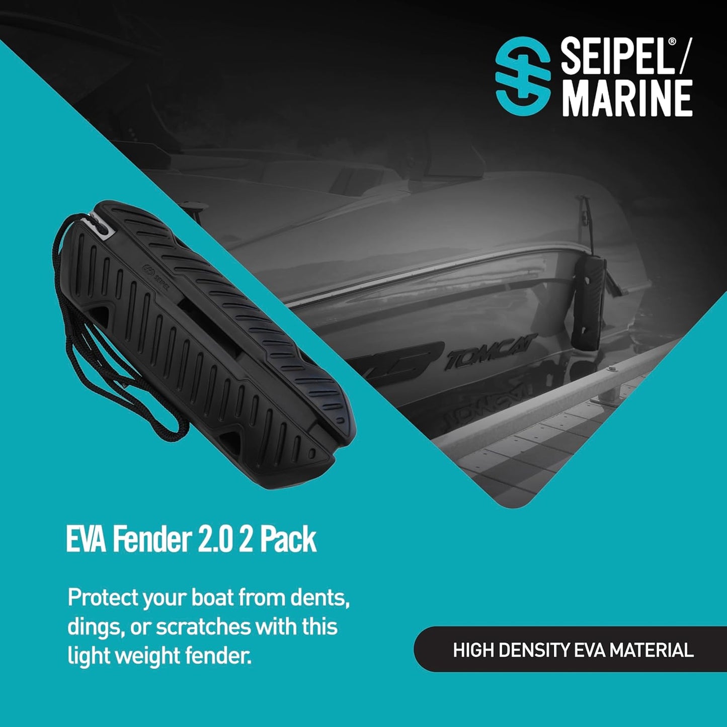 EVA Fender 2.0, Adjustable Boat Fender, UV-Resistant Closed-Cell Foam, Includes High-Strength Dock Rope