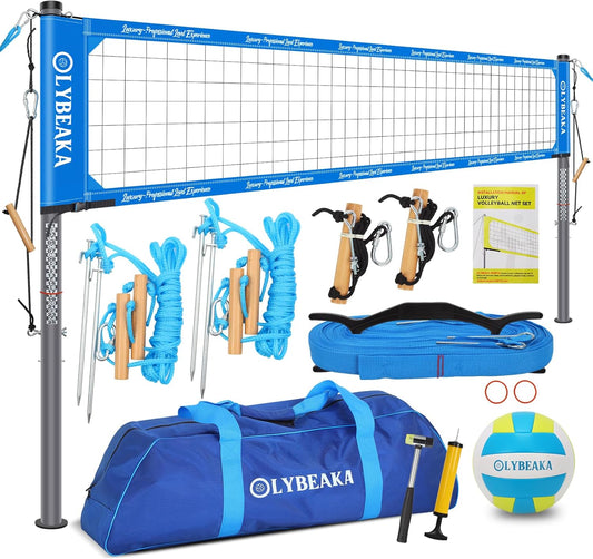 High Quality, Professional Volleyball Net Set System for Backyard Beach with Polyester Fabric Net