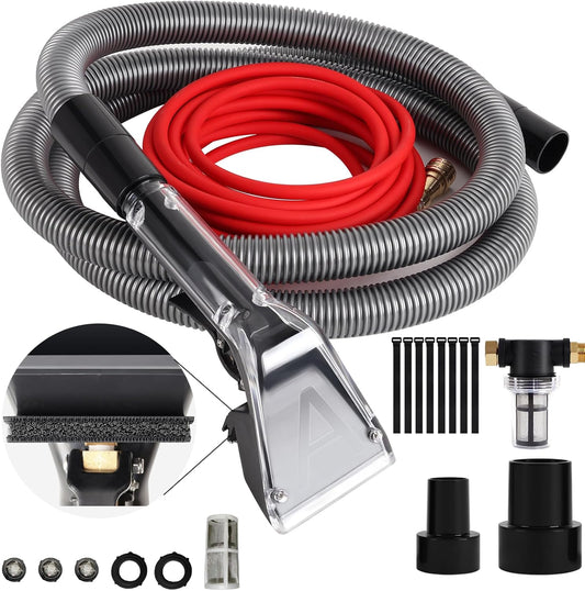 Extractor Hose Kit Compatible with Shop Vac, Hard Bristle Brush, 10FT Hose and 25 FT Water Hose