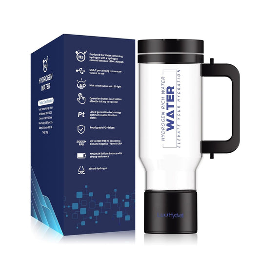 Hydrogen Water Pitcher with Handle, Smart 32 Oz Hydrogen-Enriched Kettle with Dry Electrolysis, Self-Cleaning