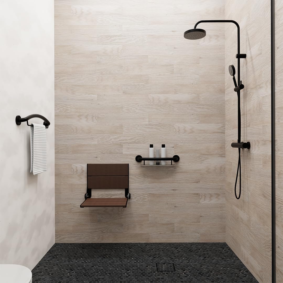 Black 24' Towel Bar Grab Bar Combo, Plus Towel Bar by HEALTHCRAFT, ADA Compliant, Decorative