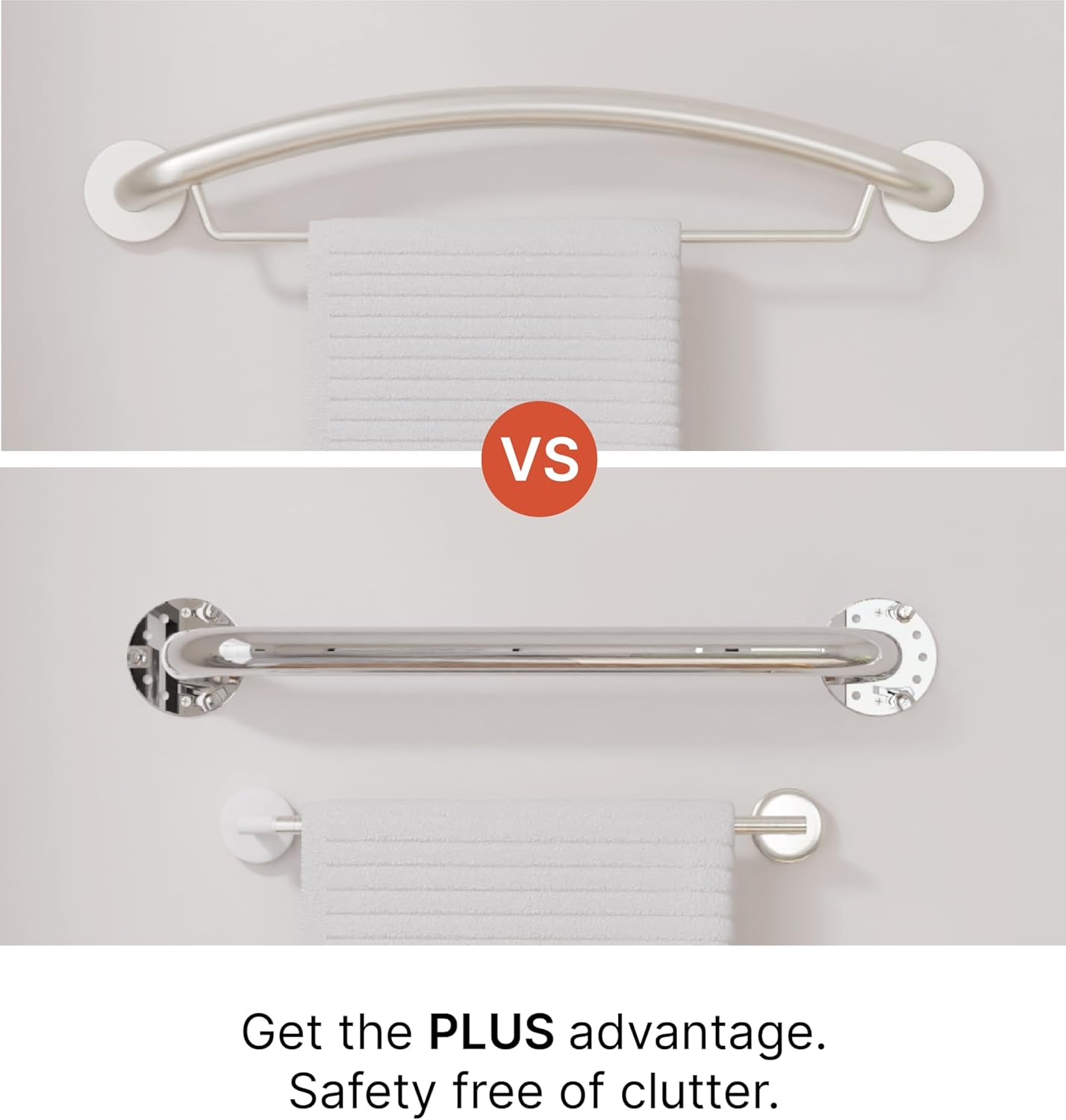 Black 24' Towel Bar Grab Bar Combo, Plus Towel Bar by HEALTHCRAFT, ADA Compliant, Decorative