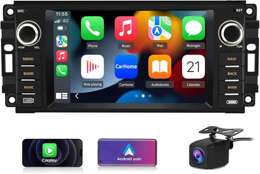 Car Stereo [2GB+64GB] for Jeep Wrangler JK Compass Patriot/Chrysler/Dodge RAM Charger, 7in Touch Screen