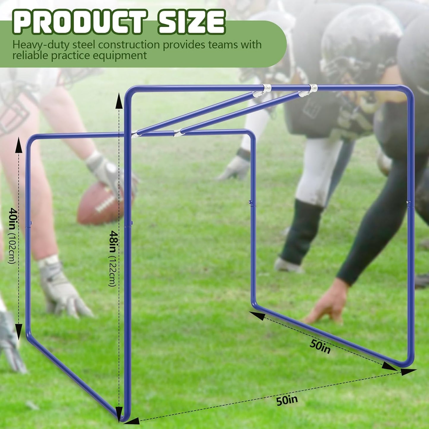 Varsity Sports Steel Lineman Chute for Football Players Teams Training Practice Equipment, Blue