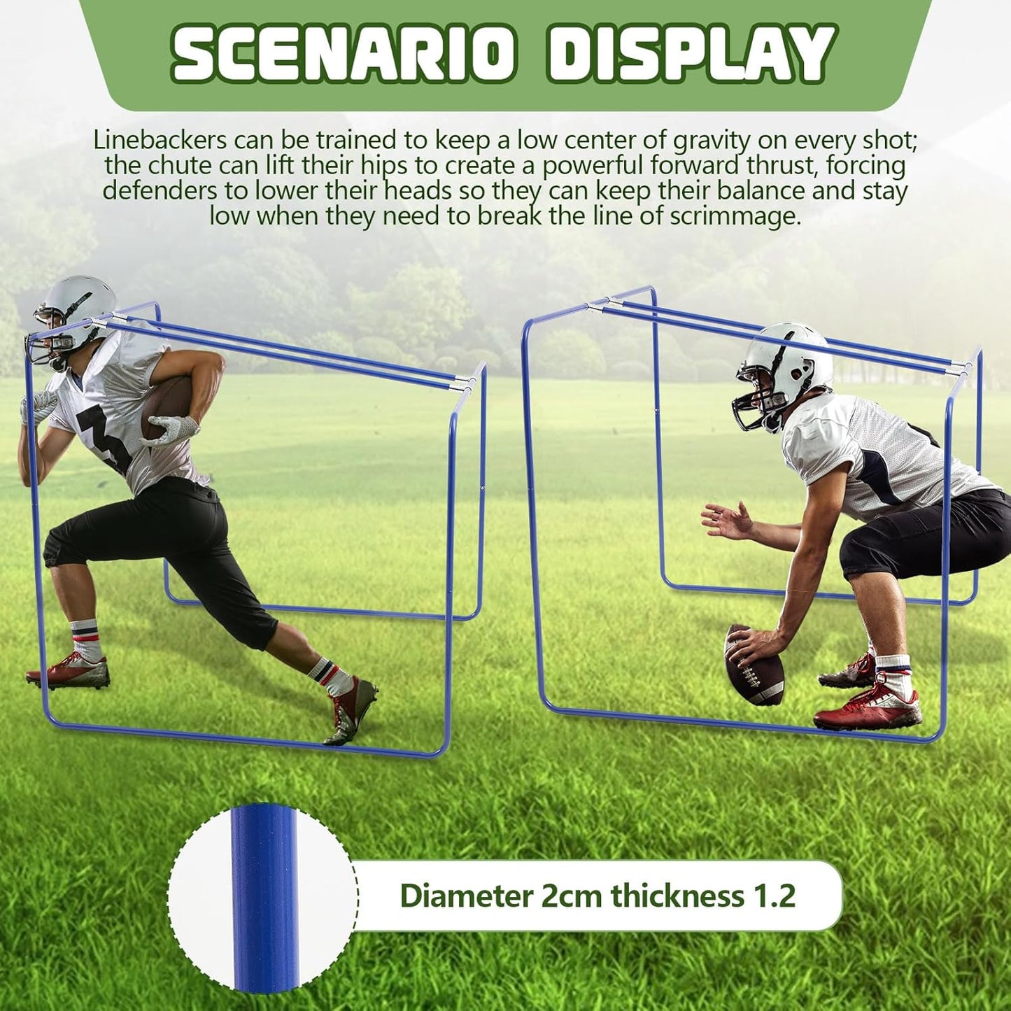 Varsity Sports Steel Lineman Chute for Football Players Teams Training Practice Equipment, Blue
