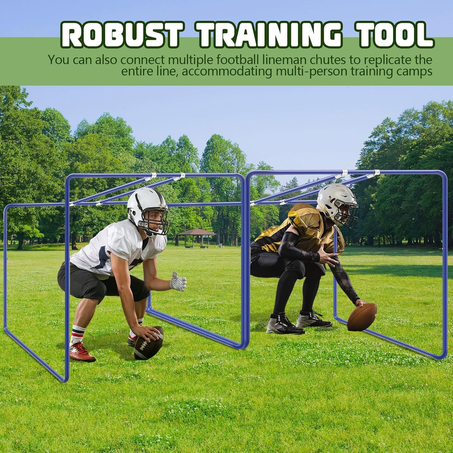 Varsity Sports Steel Lineman Chute for Football Players Teams Training Practice Equipment, Blue