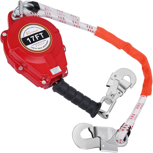 Self Retractable Fall Arrester 17FT UPGRADED Double Locking Falling Protector Gear