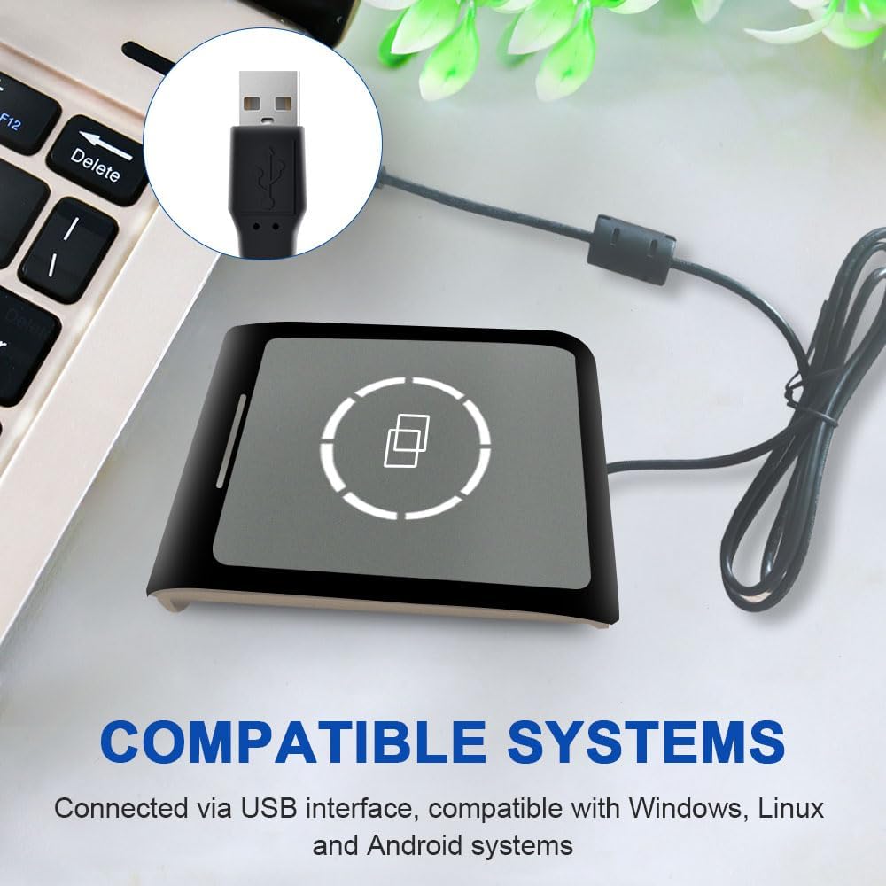 Fongwah Desktop Gen 2 UHF Reader/Writer ISO18000-6C up to 39 Inches Reading Distance with Configuration Tool and Free SDK
