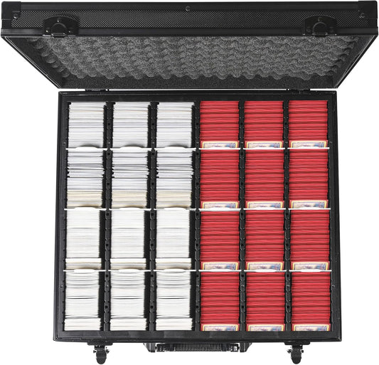 Trading and Gaming Card Storage Box with Dividers, Baseball Card Storage Box Holds 6000+ Trading Cards