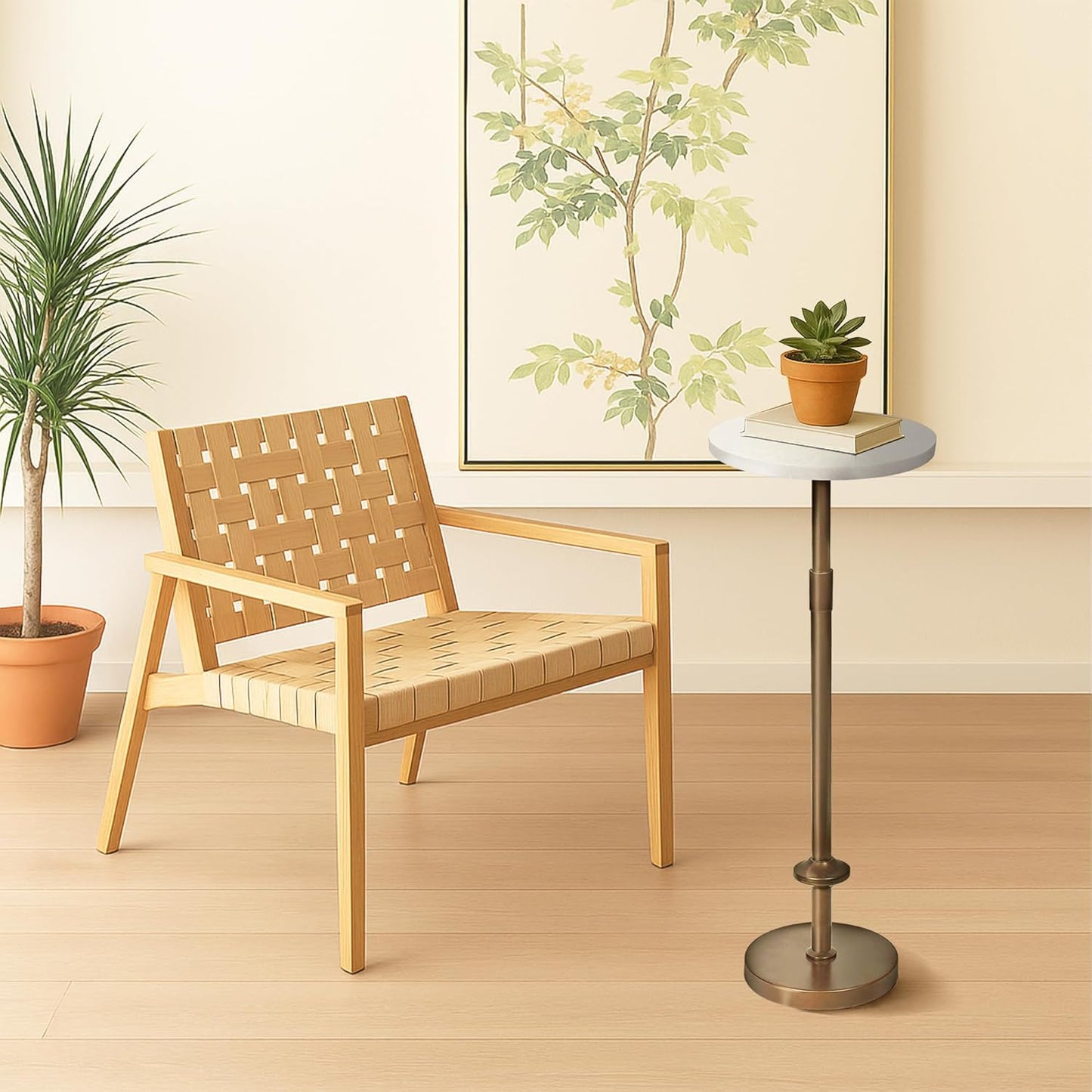 Martini Table Height Adjustable, Drink Tables for Small Spaces, Round Side Table, Tiny Side Tables