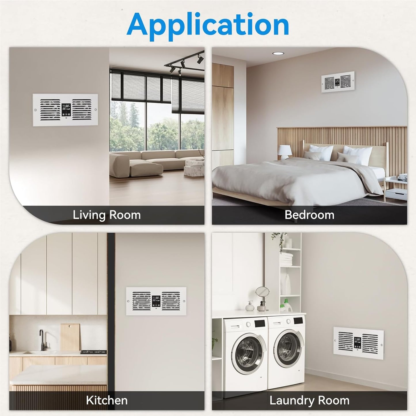 Room to Room Air Transfer Fan with Remote Control, 300CFM Wall Vent Fan, Temperature Control, 5-Speed