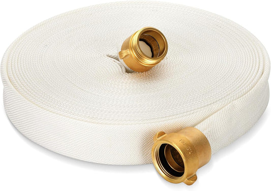 Fire Hose, 1 1/2', 100ft 'FiRe FiGhTiNg' Hose, Brass NST/NH Couplings, (Do not attempt to use for fire fighting)