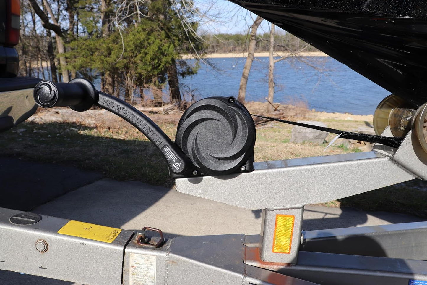 Powerwinch Premier Series 2000 Trailer Winch, Manual Winch for Boat Trailers, 2000 lb Load Capacity