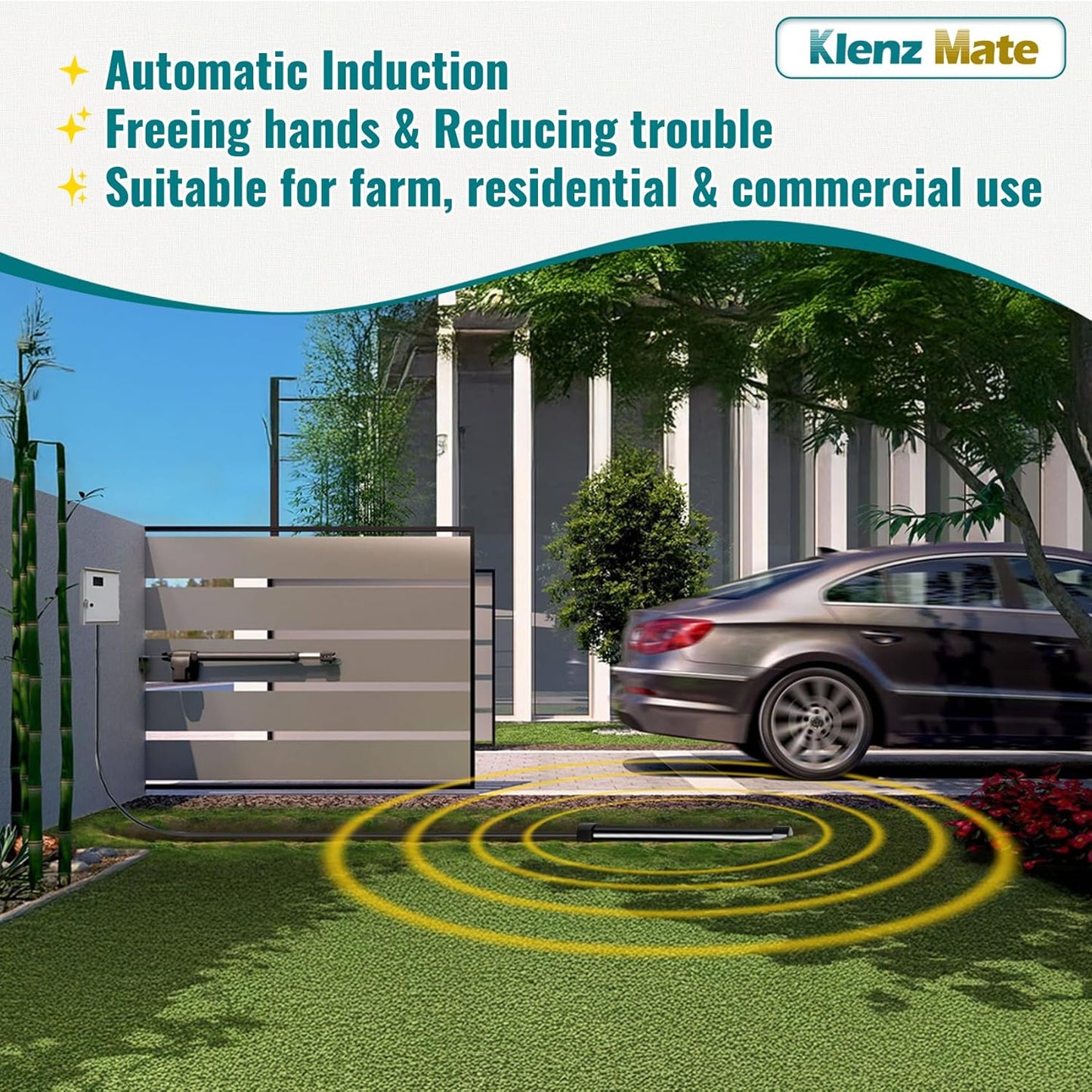 2025 Upgraded Vehicle Exit Sensor, Automatic Gate Opener with 50 ft Cord, Mighty Mule, Ghost Compatible