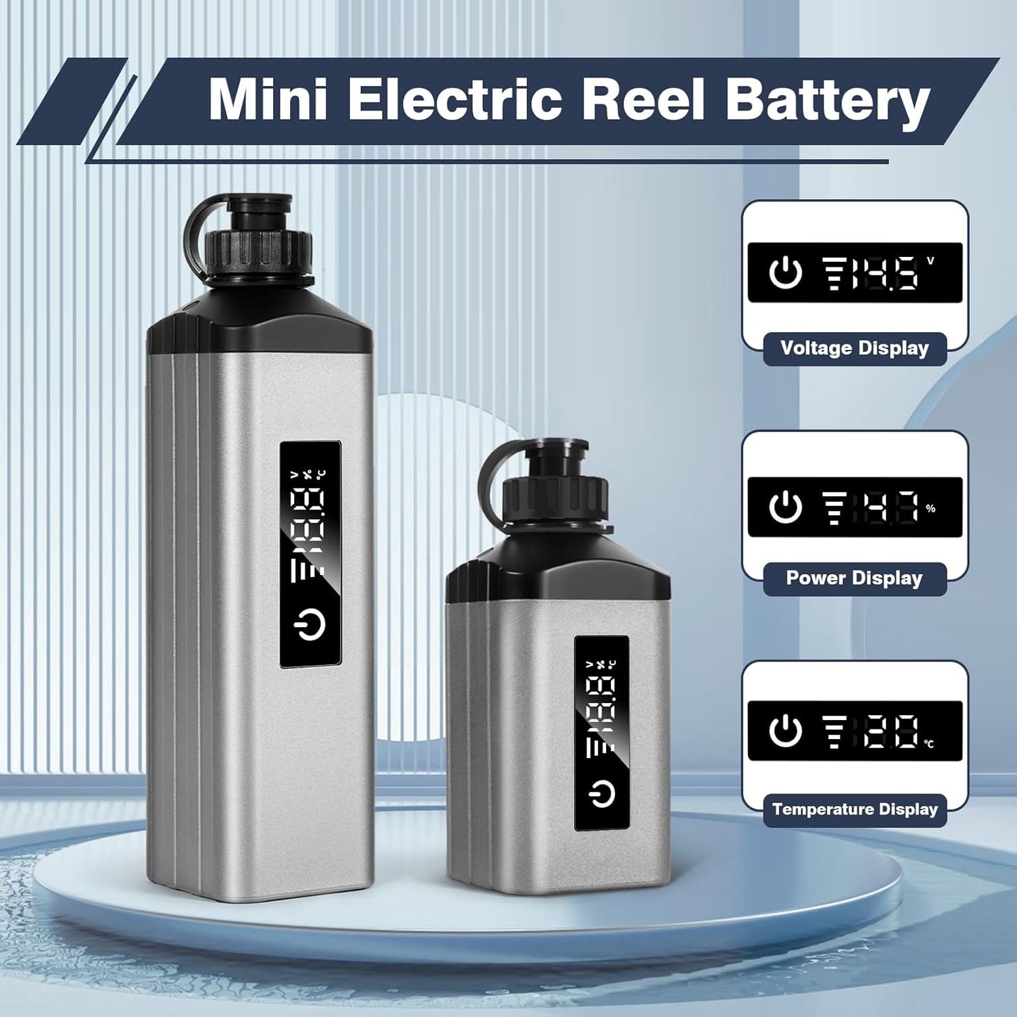 Mini Portable Fishing Reel Battery, 5000mAh 14.8V Professional, with Charger