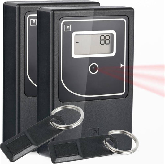 Smart Counter Retail People Counter, (Black) Infrared and Wireless, Battery Operated, with Reset Protection