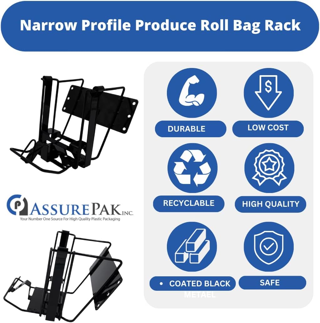 Metal Rack for Holing a Roll of  Plastic Produce Bags (Like the one you see empty at the grocery store) SD-NPRC-8742