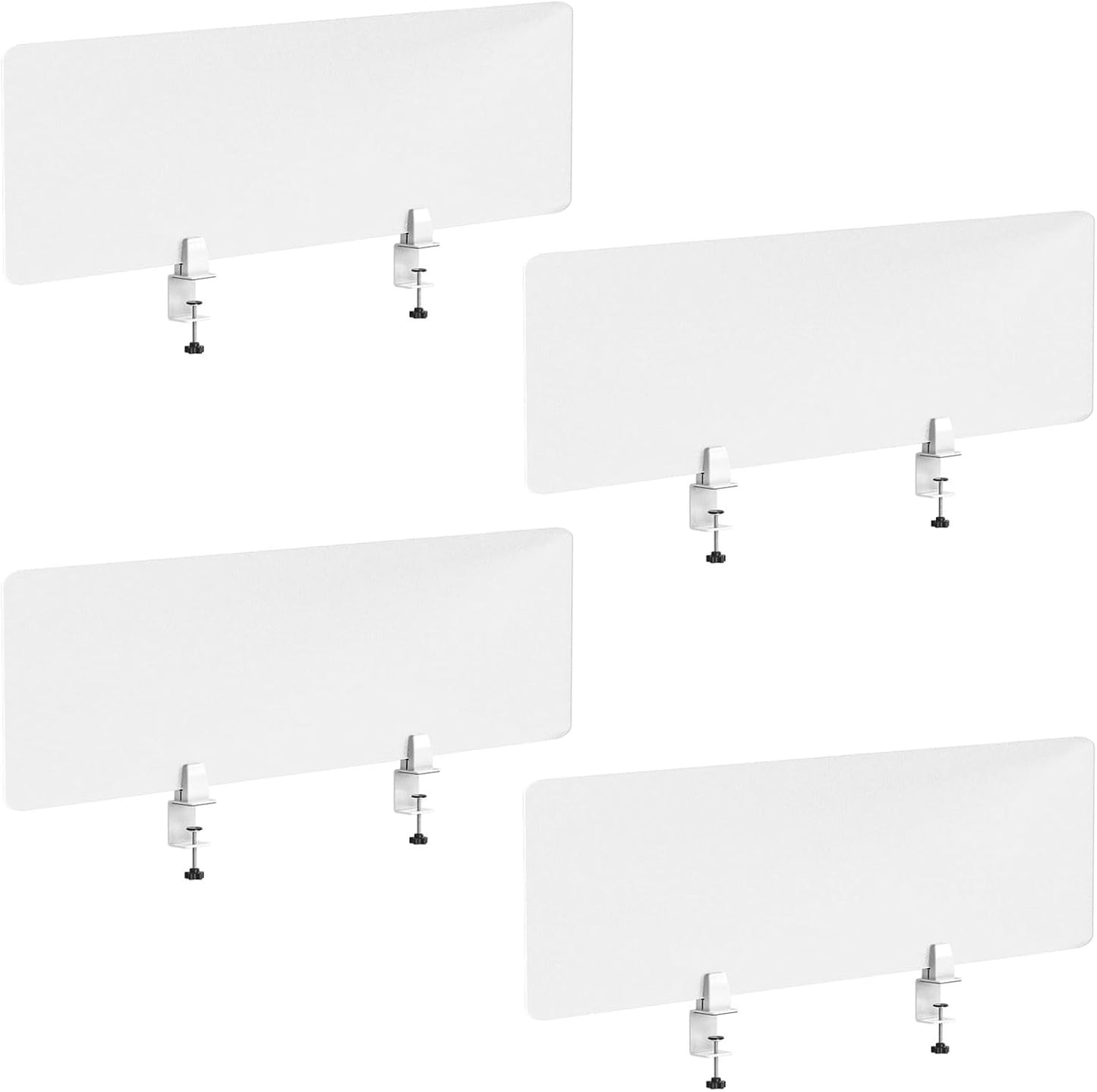 Desk Divider 4 Pcs Desk Privacy Panel 47.2'L x 15.8W' Office Partitions Frosted Acrylic Panel