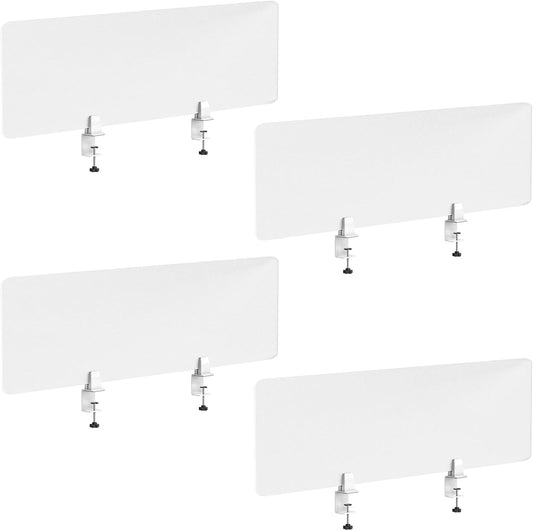 Desk Divider 4 Pcs Desk Privacy Panel 47.2'L x 15.8W' Office Partitions Frosted Acrylic Panel