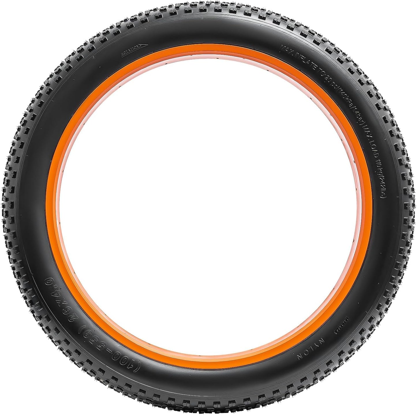 2-PC 26' Mountain Fat Bike Tire 26x4.0/100-559 and 26' Heavy Duty Fat Bike Tube AV 32MM
