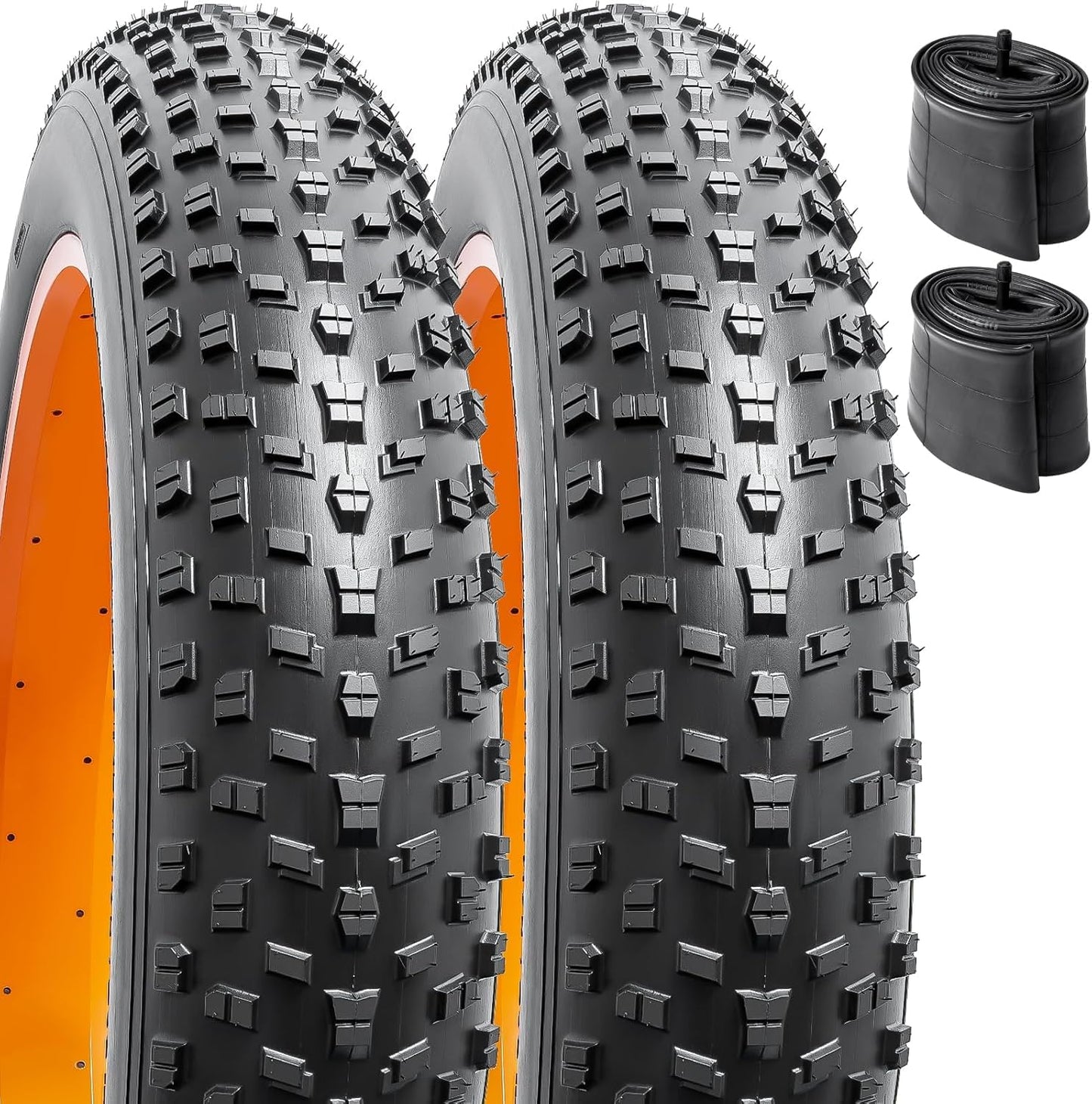 2-PC 26' Mountain Fat Bike Tire 26x4.0/100-559 and 26' Heavy Duty Fat Bike Tube AV 32MM