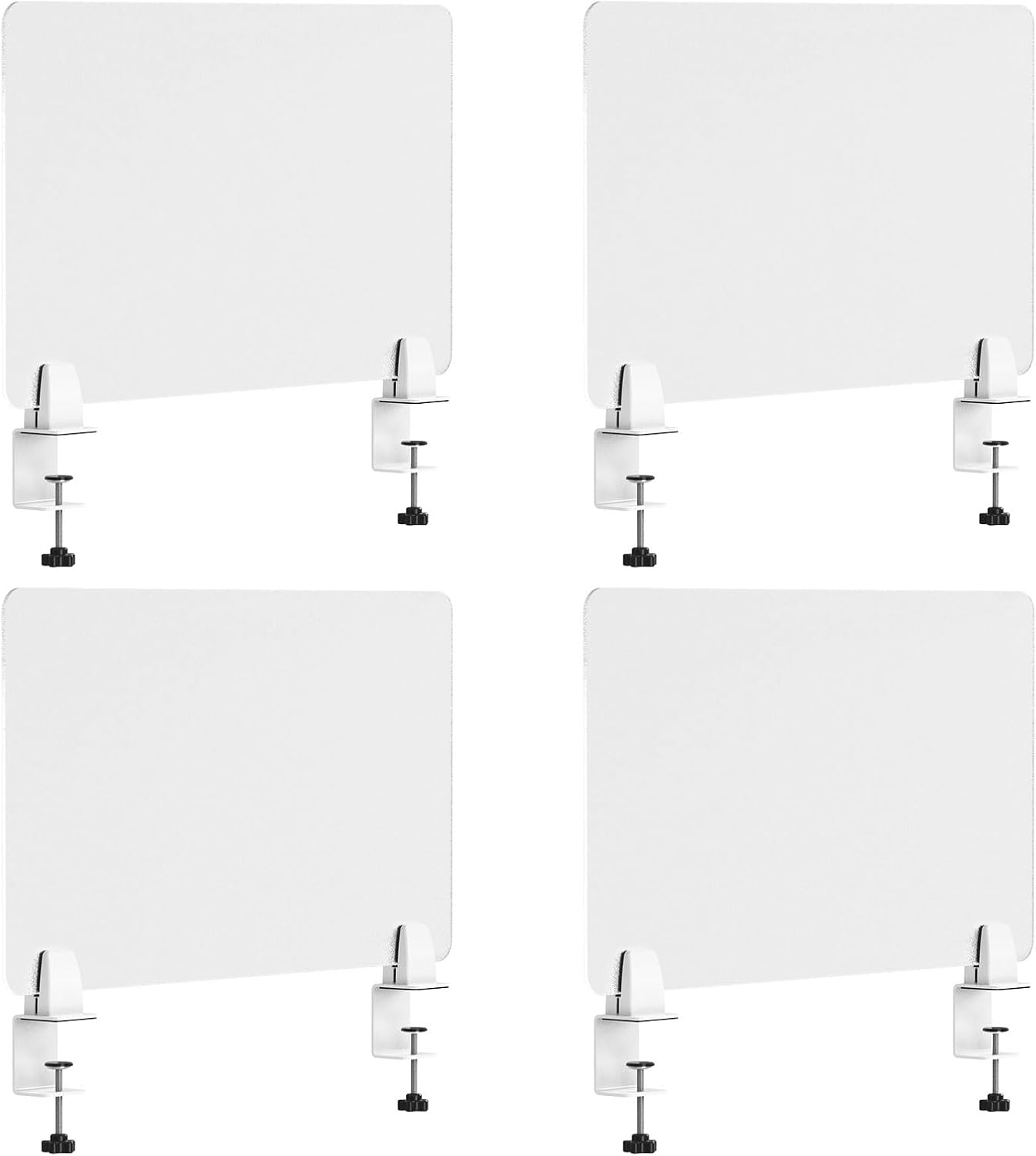 Desk Divider 4 Pcs Desk Privacy Panel 23.6'L x 15.8W' Office Partitions Frosted Acrylic Panel