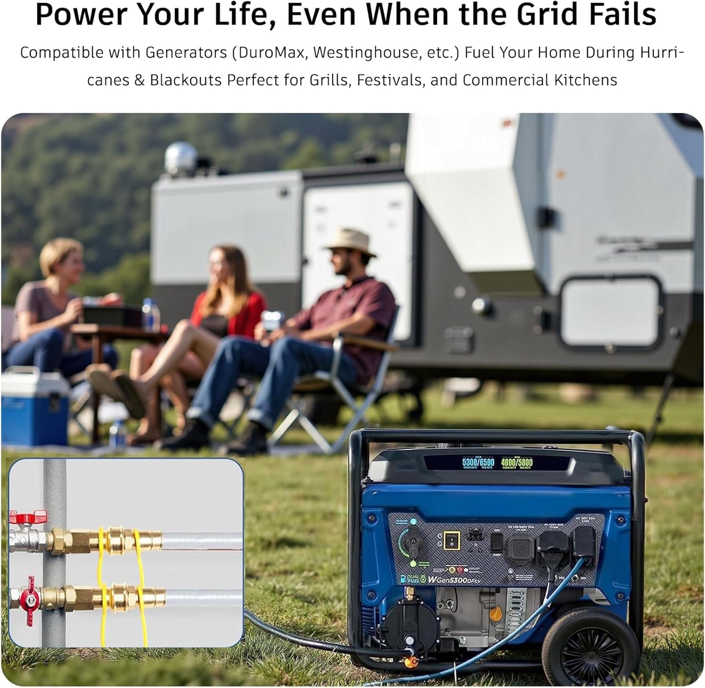 12FT 3/4' ID Natural Gas Hose with Quick Connect Fittings CSA Certified