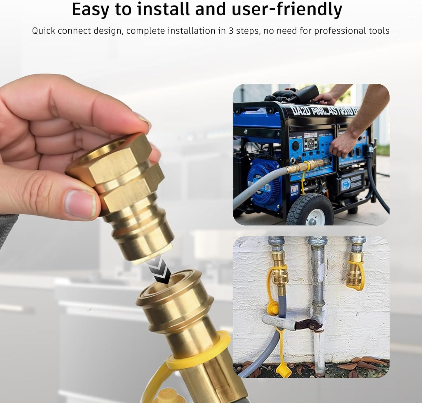 12FT 3/4' ID Natural Gas Hose with Quick Connect Fittings CSA Certified