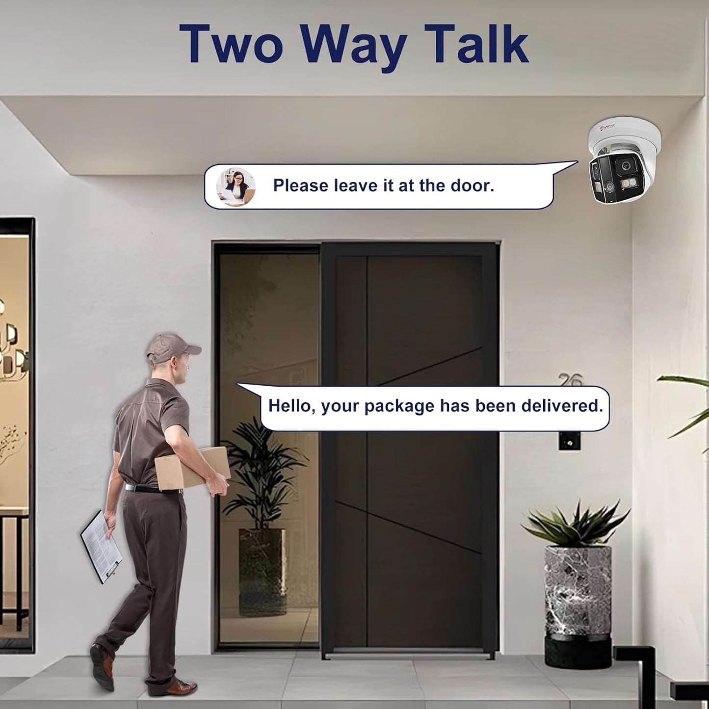 Anpviz 4K Dual Lens PoE IP Security Camera Outdoor 180 Panoramic Wide Angle, 8MP Turret Camera with Smart Dual Ligh