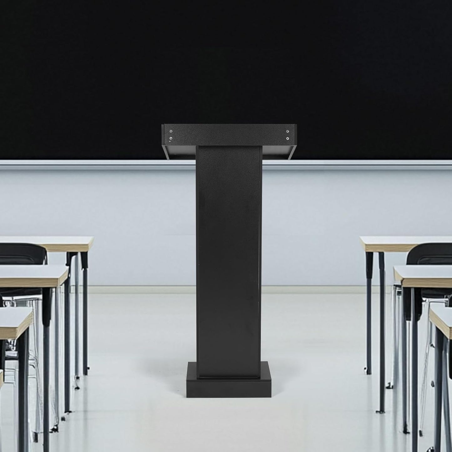 Wooden Black Pulpit for Lecture Wedding Speech Farmhouse Podium Stand