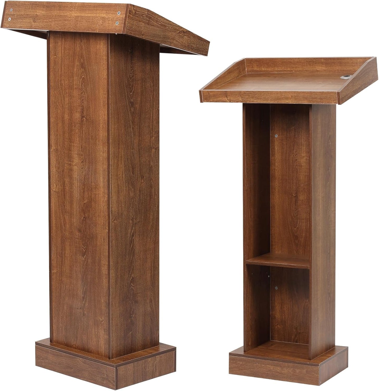 Wooden Podium Stand for Lectern, Presentation, Speech, Pulpit (Walnut)