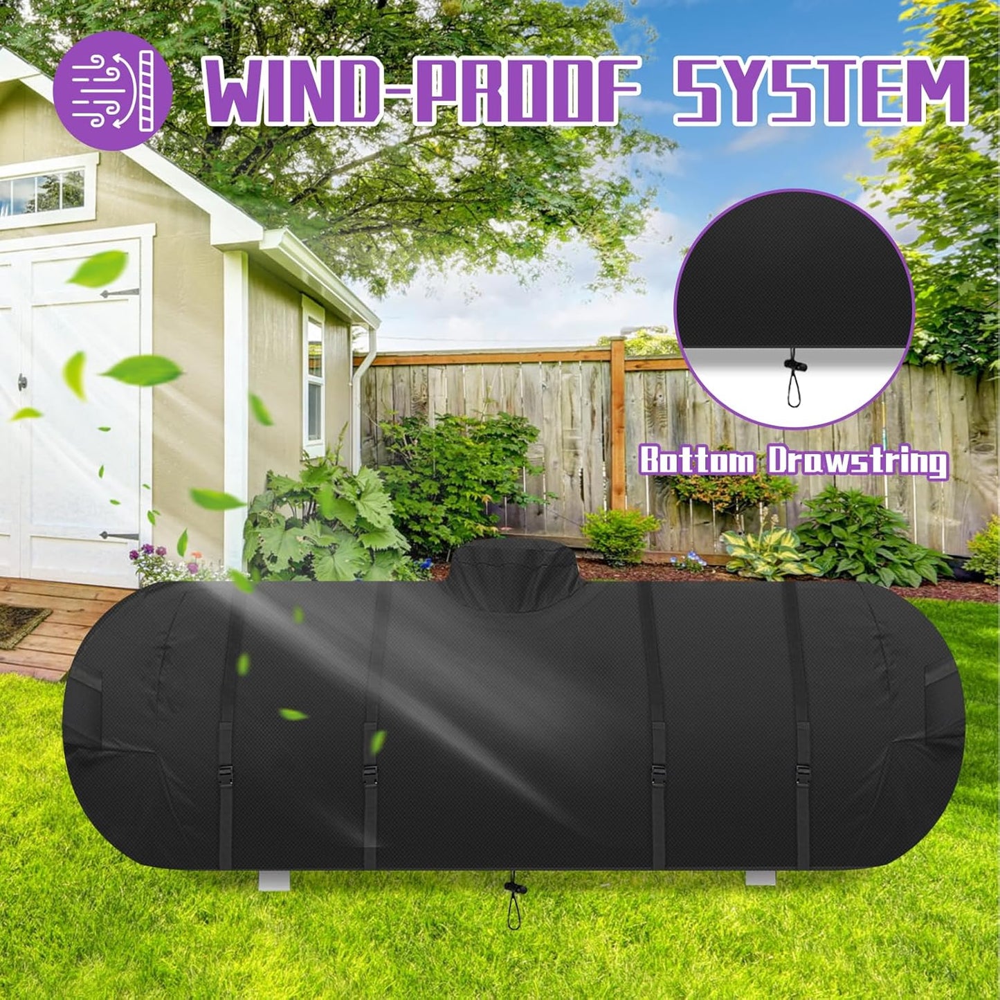 500 gallon propane shrubbery tank coverlarge propane tank cover for 500 gallon tank horizontal,600d Oxford Cloth,Waterproof Uv