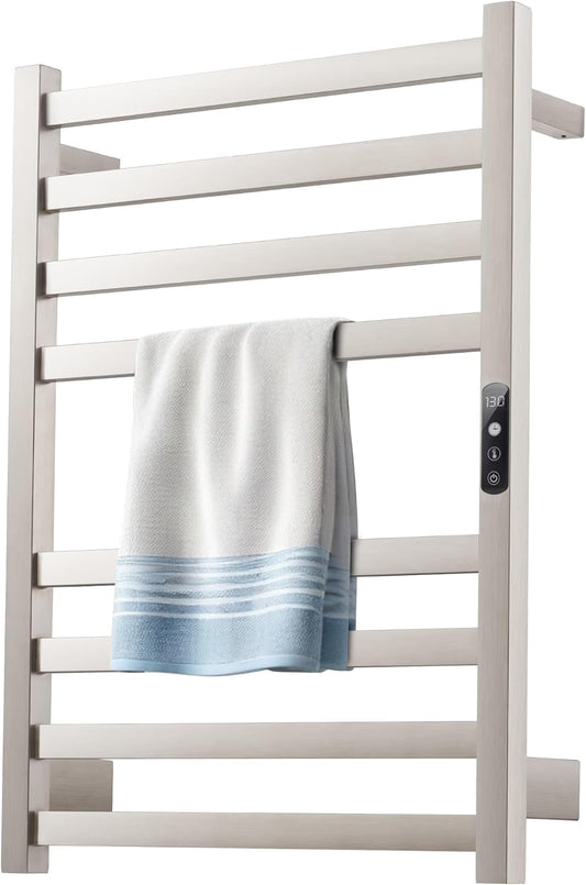 Towel Warmer, Brushed Heated Towel Rack for Bathroom, Wall Mounted with Temperature Control