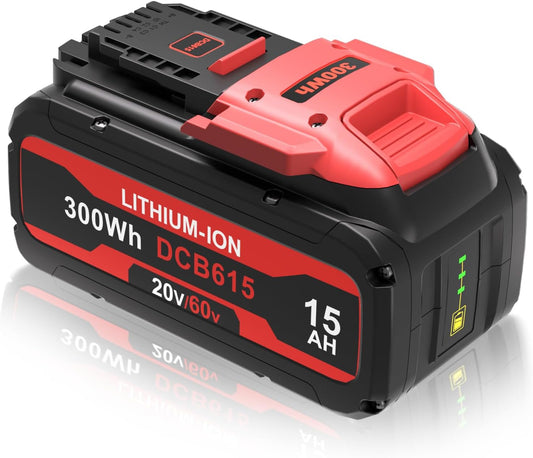 Replace for 15.0Ah Dewalt Flex-volt 20v/60v Max Battery DCB615 DCB612 DCB609 DCB606 20V, 60V