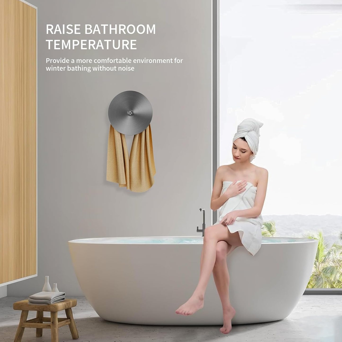 Heated Towel Racks for Bathroom, Wall Mounted Bath Towel Warmer, Built-in Timer, A805 Brushed Glaze (Brushed Glaze)