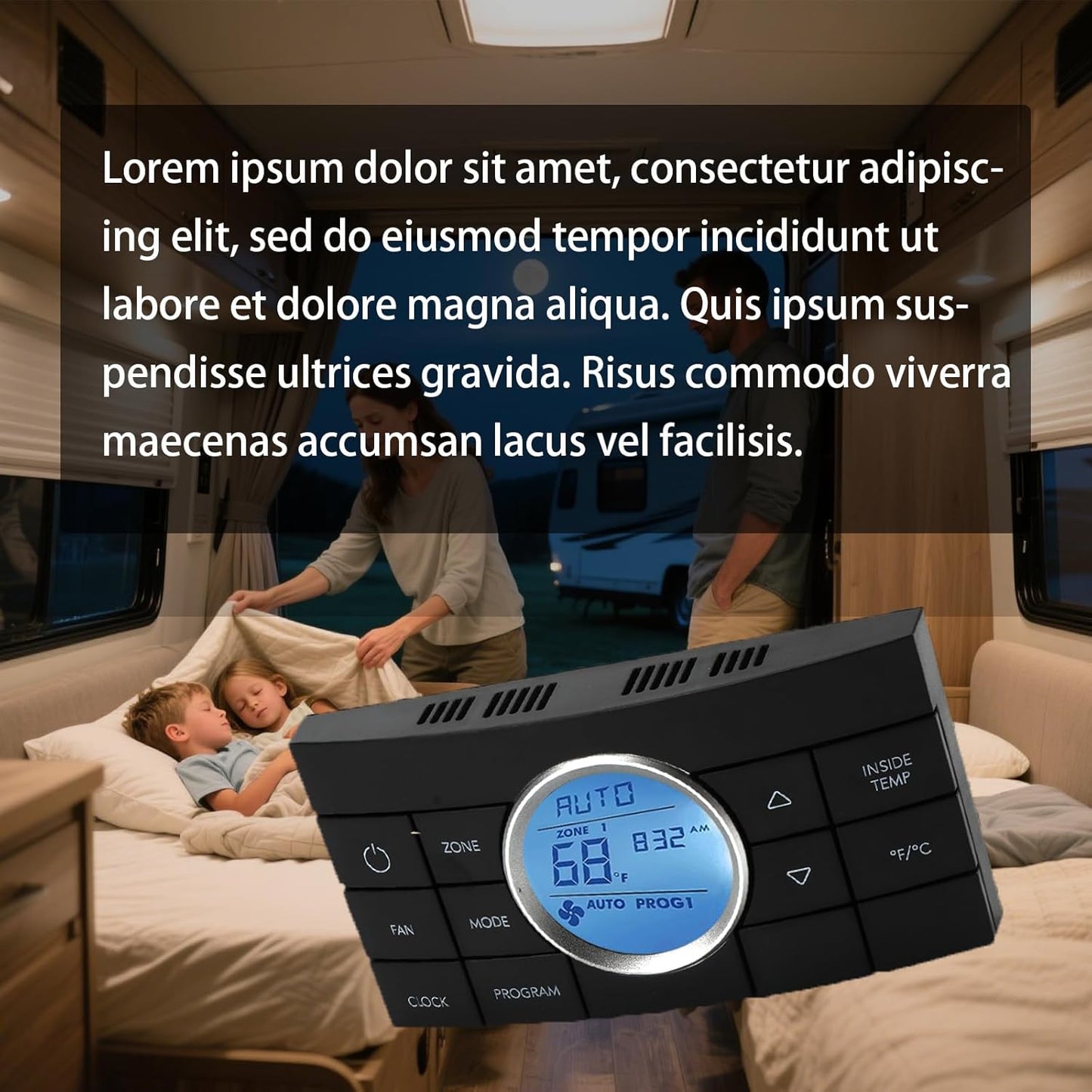 RV Thermostat, 10-Button Multi-Zone Control for Dometic, Fits Series 579/595/600/6308
