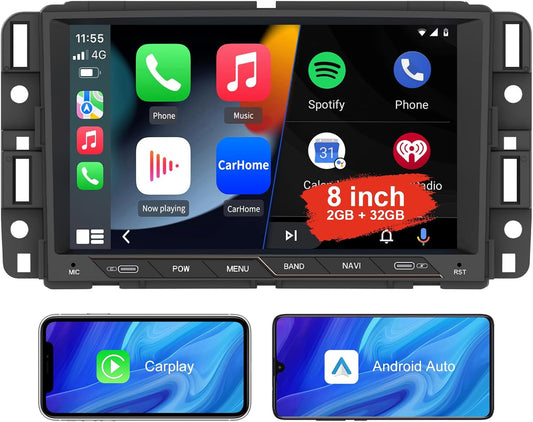 Android 13 [2G+32G] Car Radio for GMC Sierra Yukon Chevrolet Buick Chevy Silverado, 8 In Touch Screen