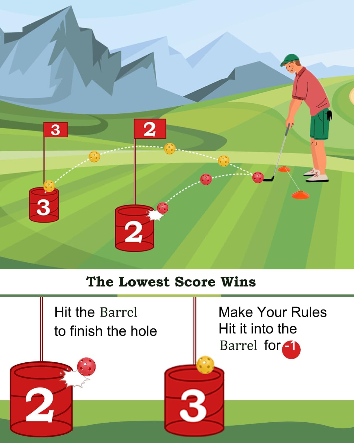 Huimpet Backyard Golf Game, 6 Holes Golf Yard Game Set, Golf Practice Game Course for Family Adults and Kids Play Indoor Ou