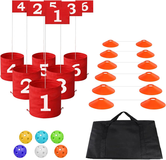 Huimpet Backyard Golf Game, 6 Holes Golf Yard Game Set, Golf Practice Game Course for Family Adults and Kids Play Indoor Ou