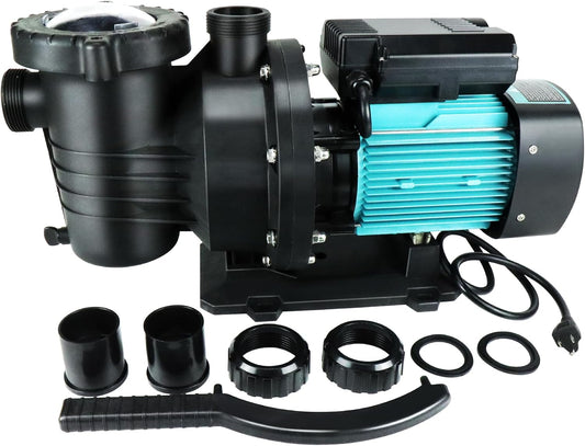 Pool Pump Above and Inground Ground, 2HP, 6980 GPH High Flow Self Priming Swimming Pool Pump, 110V