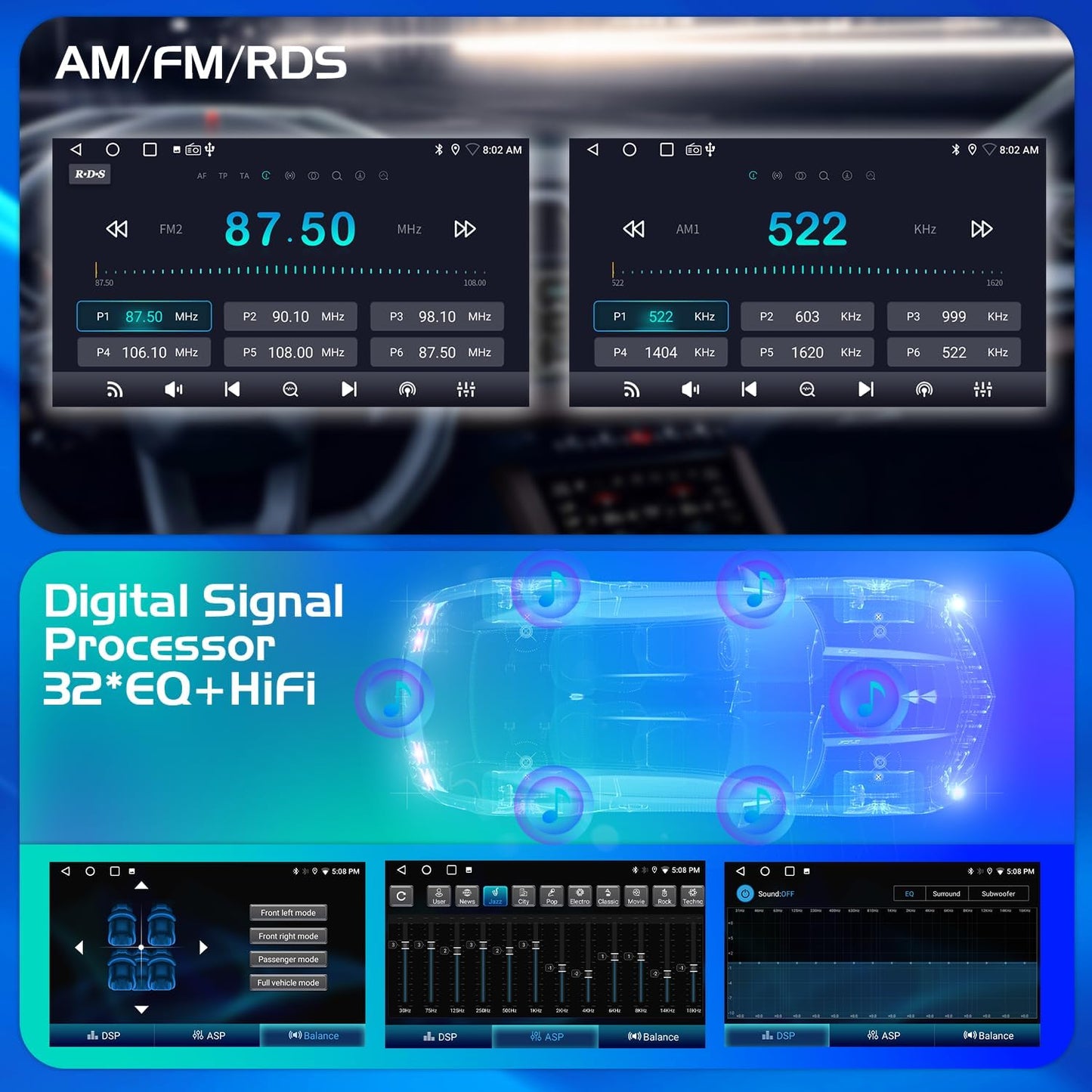 Upgraded Android 13 Car Radio for Jeep Wrangler 2007-2018 1+32G with Wireless Carplay&amp;Android Auto 10.1&#34; Ultr