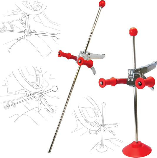 AUTOSOLO 16.5-Inch Steering Wheel Holder Alignment Tool and 28-Inch Brake Pedal Depressor Tool - Automotive Specialty Tools